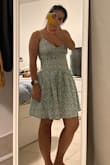 The dress is cute and perfect fit for my petite frame. Super light and can't wait to wear it in a summer days. - JCIL D.