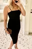 Thick material and form fitting! Super comfortable. Didn't feel like a body con or show insecure areas! - Ashley B.