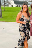 I had a wedding last Saturday and took a huge gamble by ordering this dress last minute, as ruffles and high low dresses don't normally look good on me, but I loved the print. I finally tried it on the night before the wedding and it fit amazing. This dress is so flattering in many ways. I got multiple comments on it and how great the dress looked. I loved it so much I went back and bought the other one in white! - Taylor K.