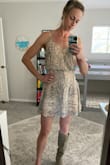 This dress is really well done. Fit is great. Length is perfect (not too long but not too short), top is comfortable and flattering. But the color washes me out, so if you have a darker skin tone - this is a great option! I would love to see this dress in other colors. - Alison G.