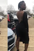 I'm currently losing weight and body building. I purchased a small weeks before my event and it was a bit snug. So I ordered a medium and it was perfect. By the time my event came around the medium was too big and I went with the small! The dress stays in place it's a heavier fabric. I got so many compliments and jaw dropping stares! If you're a daring girl and want to stop any show GET THE DOGGONE DRESS - LaMeshia M.
