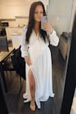 This dress is so simply beautiful, I was super hesitant about buying a dress online for a occasion like my "wedding". But I'm so happy I did. This is exactly what I was looking for, for my elopement wedding. It's beautiful yet so comfortable.
Exactly like the photo.
Fits true to size. I'm also a M so I went with that and it's perfect.
DONT HESITATE!!!!.
You will not regret buying this dress. - Marissa L.