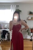 The color wasn't as bright as it was in the website but it fits perfectly and the slit is low enough that it's fashionable without flashing anyone - Leah W.