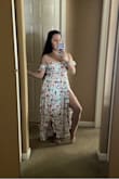 I love the slits & how it fits! It's really flattering and the colors and fabric shouts, "Summer time!" - Astrid A.