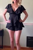 I just love it! It fit perfectly! I mean I guess since I'm taller it's a bit short but I like short !!! I just probably need to wear a pair of black undies underneath for extra protection haha - don't want my cheeks too exposed but the nice thing is it has shorts underneath !! All of Lulus rompers are the best I think ! - Celeste W.