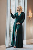 Loved this dress, was perfect for my pregnancy announcement shoot! Loved that it was loose and adjustable, which is what I needed with a growing belly! This color is so pretty! Quality & Thick material as well - Nykesia R.