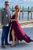 I loved wearing this dress for a friend's wedding in Keys. A little difficult to get into but once you're in, it's great. Leg slit was very flattering and looked great in pics with a little breeze. Definitely recommend. - Chrissy L.