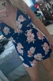 Love this romper very flattering! Only downside when you bend over your booty shows a little bit. So what out when you bend over to get something. I received lots of compliments. - Chrissy L.