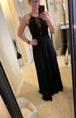 Seriously, I'm IN LOVE with this dress. I was a little worried because I wore a small two summers ago, gained a lot of weight, then lost most of it, and I wasn't sure what size would fit me. I was borderline afraid the medium would be too small, but it fits perfect! I also was concerned about my bust, but it's just the perfect amount of cleavage. This dress is sexy and classy all in the right ways. I felt like a supermodel trying it on. It's great quality, and is so flattering. I was afraid it would show my areas I am not in love with, but it's so dang flattering. Get this dress. You will not regret it. - Kayla J.