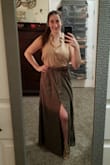 I absolutely love the color and style of this skirt! The fabric is a bit heavy, which is exactly what I was hoping for. It definitely runs a bit big and is super long for anyone who's petite (I'm 5'1), but cinching it up with a belt and pairing it with heels makes it perfect. Such a great summer/fall look. Love! - Rachel T.