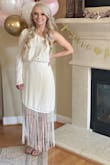 This dress fits perfectly! Runs VERY true to size and it's super flattering. I got tons of compliments at my bridal shower! Buy the dress! - Tori L.