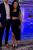 This was very comfortable and I love that it's 2 pieces. Received a lot of compliments and everyone wanted to know where I got it from. Only downside was I'm 5'4, and the skirt came all the way down to almost my ankles, so it's pretty long since in the pic it comes to around her knees. I think it still looked good tho. - Lauren D.
