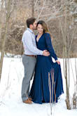 I loved this dress and my photographer did too! I did have a slight issue with trying to keep the bottom of my bra covered, but a strategically placed safety pin did the trick. It was long and beautifully flowy, and I was able to wear leggings underneath for a little added warmth for the outdoor pictures. Overall, I highly recommend! - Sarah H.