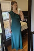 Amazing fit! Very flattering. The fabric is very stretchy. No zippers, easy to get on and off. Love this style but I ended up keeping a different dress. I was sad to return it! It's a little long on me but could be fixed with a quick hem or taller heels. - Cheri L.