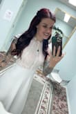 This dress is what dreams are made of! I didn't try it on until minutes before the wedding and it was perfection! I got a size small after reading other reviews and was a great fit, nice and long too. Highly recommend! - Stephanie C.