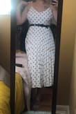Fits super great with the exception of a bit too much room in the bust. Not see through. looks great on with a belt! - Elvira M.