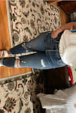 I love these jeans! They are so comfortable and even though they're mom jeans I think they're still kind of sexy. I've gained a few extra pounds due to my baby bump and these jeans still feel great. If you want them to fit a little loose stick to your true size. If you want them to fit tighter then you could maybe go a size down. But I wouldn't. - Dana S.