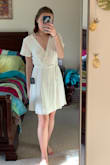 I love this dress! It fits perfectly and is super comfortable. It's lightweight, quality material, and I feel delicate and graceful when I wear it. (I am 5'4".) - Veronica R.