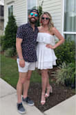I wore this dress for a couples shower & I loved it! I actually ordered a large because it was the only one left in stock, and it fit but was a bit loose. I am a usual medium, but the large worked and it ended up being super cute. Got tons of compliments & felt very sexy but conservative enough for family. - Ellen B.