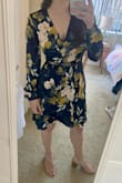 This is an amazing dress- perfect for spring! Because I have a larger chest the tie doesn't *quite* hit my natural waist, but wrap dresses almost never do so I wasn't too bothered by it. Highly recommend! - Justina B.