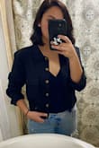 Great top for layering! Thinner material than I was expecting, so hoping it holds up in the wash. Could have gone with a SM or a MD, but I liked it to hit the waist a little longer so sized up. - Rebecca R.