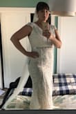 This dress fits like a glove. The only alteration I will need is some cups sewn in as I need a little help in that department. The nude underlay goes perfectly with the lace. Perfect dress for the second time around. I will also be adding a bridal belt for a little more of a punch. - Jennifer A.