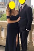 Such a beautiful dress - got so many compliments at a recent wedding. I wore 2 inch heels and didn't need to hem it - came just above the floor. The top is a bit smaller than expected, and I couldn't raise my arms very high. Important if you have broader shoulders or a wider rib cage - but was comfortable enough for one night. I do recommend quality shapewear because it does hug the curves pretty closely, but I was never uncomfortable in it. Definitely recommend this dress - will hopefully again! - Lindsay B.
