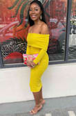Needed a cute clutch for my aunts bridesmaid brunch in Miami. Went perfect with my yellow dress - Guerline C.