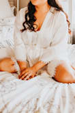 Bought this for my getting ready pictures and the honeymoon, but it's been used just about every day since. So comfy and the lace is just an added cute factor. For the getting ready pictures, I just had a PJ short set that was off white and it looks wonderful with it. - Pamela V.