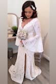 I came across this dress while searching for one just a week from my wedding date, before purchasing, I read all of the reviews and sizing suggestions based on women close to my measurements I'm quite petite (listed my measurements) and went with a Small, I'm so happy it arrived just 4 days prior to the date and it fit perfectly and I received so many compliments on it! The quality is so good for a dress that's not too pricey compared to similar designer dresses, it even has some weight to it and is very flattering, you can even go bra-less if you want because the chest area has enough fabric to hold the girls. I felt beautiful in this dress and definitely recommend it! 10/10. - Alejandra C.