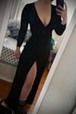 This dress fits BEAUTIFULLY. It's the right amount of modest yet sexy! It's a bit long, but I plan to wear it with 3 inch heels. Can't beat this price + it shipped within a week!
Thanks, Lulus - Emily B.