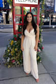 This jumpsuit was perfect. The straps are adjustable, which is amazing. The fabric is comfortable and looks beautiful on. Perfect for an event. - Kaitlyn D.