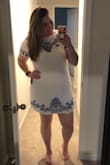 I love this, such a cute casual dress. I was worried it would be too short but this hit mid thigh. My only issue is that the white is a little sheer. I will definitely need a neutral spandex to go under. - Ashley G.
