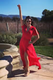 This is a great comfortable yet eye catching dress! Beautiful color! Wore it wine tasting. - Jackie C.