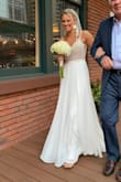 I LOVED wearing this dress for my micro-wedding this past Fall! The beading was so intricate and looked really expensive; I got so many compliments and my girl friends couldn't believe it when I told them it was a Lulus! It fit perfectly everywhere except for the straps; I had to have them shortened just an inch.  Otherwise, the length and bodice were a great fit for me and that skirt was so comfortable.  It's fully lined as well so you couldn't see any lines underneath.  Highly recommend for the money! - Blaire D.