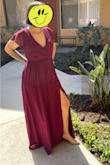 I love that it has elastic at the waist so it fits nice and comfortable. I'm 5'4" and the dress touches the ground but doesn't drag, a small heel works to keep it from dragging. - Sonia G.