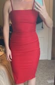 Thick enough material to hide unwanted bulges, and hugs the waist just right! - Jolene D.