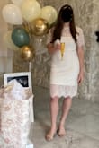 The dress was the perfect fit - the sleeves/shoulders were not too constrictive even tho this was not a stretchy dress, the lace was not itchy, and it was an appropriate length for someone of my height. I was very happy to have found this dress in time for my bridal shower. - Margaret L.