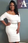 I wore this for my backyard wedding due to covid. I was so pleased.  I received so many compliments. It was stretchy and forgiving in the right places. A real showstopper. - Yvonne