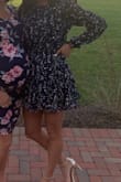 Dress is super cute! Wore it to a spring wedding and it was perfect. Loved the detail and the long sleeve. Order a size Medium and fit perfect. A little short, but completely appropriate. Highly recommend! - Jessica D.