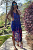 Just in love with this dress. The style should be loose fitting as the material is not stretchy. It is a tall dress. I was able to use it with high heels to church and with flats I tied a knot on its side. Also, I was able to use it without a BRA - yay!!
I got a lot of compliments on it! - Ailany I.