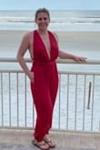 Dress it up with heels or down with sandals.  I love how it fits and didn't have any mishaps all night.  Great summer go to outfit to feel cute and sexy. - Kris A.