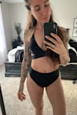 I love black lol, and never owned a pair of high waisted bikini bottoms before! Super flattering , comfortable, feels seamless enough that if doesn't dig in anywhere! Definitely fits true to size for me (I'm 5'8 size 0-2, waist 26 hips 36 athletic). I have a short torso and they come up just below my belly button! - Danika K.