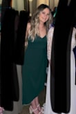 This dress accentuates the classic hourglass fit and is very flattering. The straps are adjustable, and the tulip-style slit skirt shoes enough leg without you having o worry about it coming open too much. The green is deep and pretty. A great color choice if you want to step out of your black dress comfort zone. I do wish the medium was just a *tad* bit more fitted in the waist area, but I definitely wouldn't want to size down. Overall a very beautiful dress, highly recommend! - Hannah T.