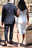 The dress fits true to size and it looked amazing! It's also super comfy and the material has a little stretch to it as well. - Jessica L.