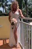 Love love love this dress! It's a leotard so for all you dancers out there, like me, you will adore this beautiful gown. Perfect for a beach wedding! So comfortable and soft. Runs long if you're going barefoot. Very easy to have hemmed. I added the belt from Lulus. Exquisite. I felt beautiful and sexy in this dress! - Lillian F.