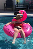 I bought this hat for a bachelorette trip in Arizona where I knew the sun would be hot and intense. We spent a lot of time at the pool and this helped protect my fair ginger skin without making me look ridiculous. As several other reviews said, the leather tie did come off. But it stayed on totally fine until I packed it upside down in my suitcase. So it'll just need a little super glue before the next use. - Nora H.