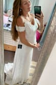 I'm 4 months pregnant and I was worried a medium would be too small but it fits so perfect! The fabric is stretchy so there's room if my belly grows a bit in a couple weeks when I'll be wearing it. Also the most comfortable dress I've ever worn! Definitely recommend if you're looking for simple and elegant!!! - Melea V.