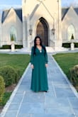 This dress was super beautiful and comfortable the whole night! I got an XL but I think a Large would of been perfect, I had to move the buttons on the sleeve to make it tighter and trim the length a little. - LoRuama P.