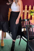 I wore this skirt with some lace up boots (also from Lulus) and it was super comfy and fit perfectly. No complaints! Looks cute with a cropped tank or looser tee. - SHANNA N.